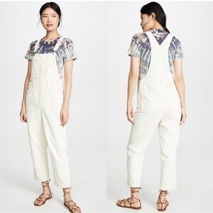 Madewell Corduroy Straight Leg Overalls Cloud Lining